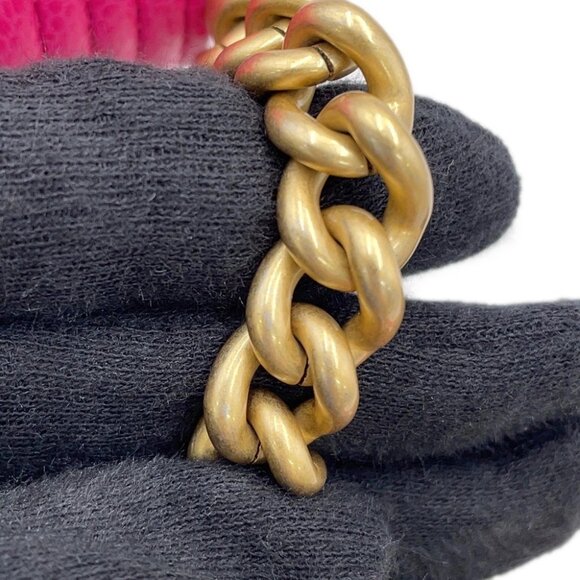 CHANEL Boy's Chanel Chevron Chain Wallet Calfskin Pink AP1117 - Picture 9 of 16